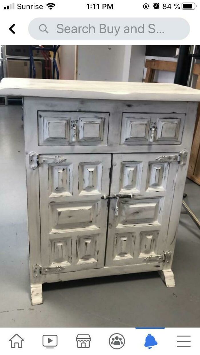 Someone On Fb Marketplace Selling His Services As A Furniture Restorer. It Broke My Heart To Imagine How Beautiful This Little Chest Was Before He “Updated” It