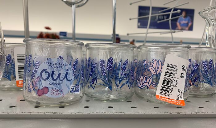 You Can Buy These Empty Yogurt Jars For $1.99 At Goodwill, Or You Can Go To The Grocery Store And Get Them New And Filled With Yogurt For The Same Price