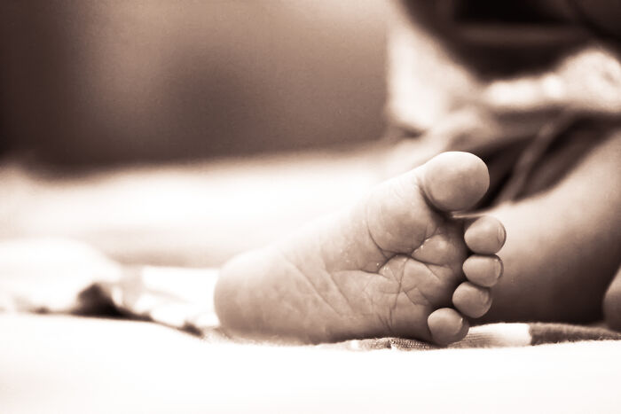 foot of a newborn
