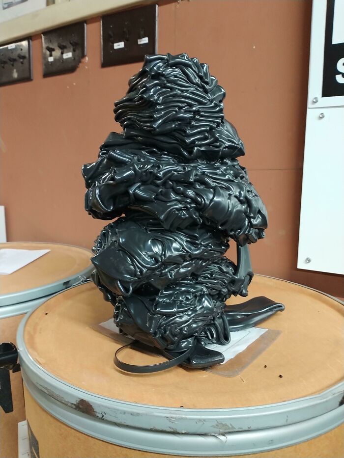 Drained A Machine With Melted Plastic At Work And It Made This Weird Sculpture