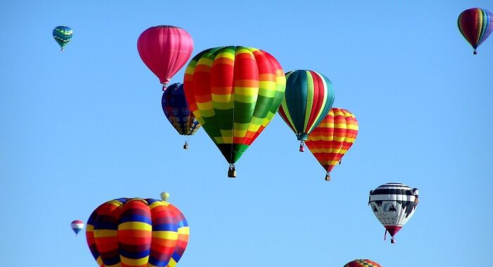 hot air balloons in the sky