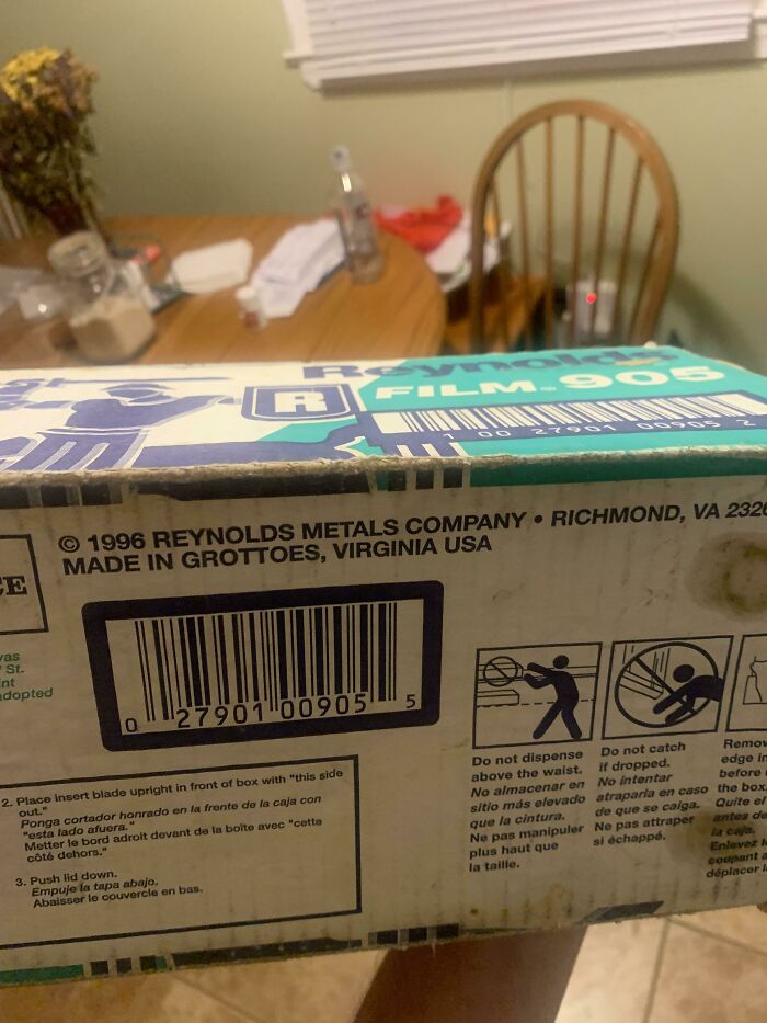Reynolds 3000ft Plastic Wrap Box That’s Been In My House Since 1996. Finally Used The Last Of It Today