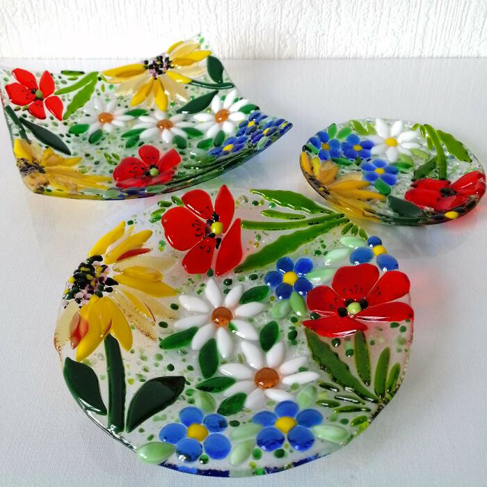 I Have 7 Sisters And Every Christmas We Get Together. Since Childhood, We Gave Mom Gifts Made With Our Own Hands. I'm Looking Forward To Christmas And Have Prepared A Gift For My Mother. I Want Summer To Always Be With Her In The Cold Winter! I Made Her These Plates