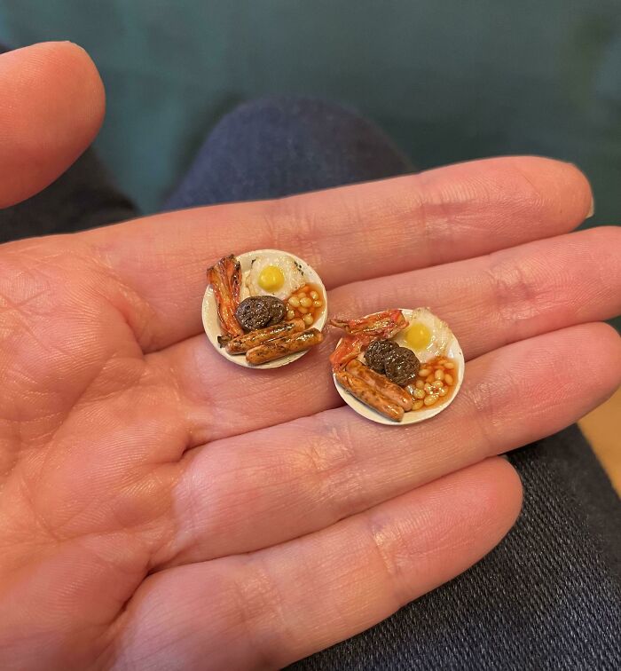 I Made These Miniature English Cooked Breakfasts Out Of Polymer Clay