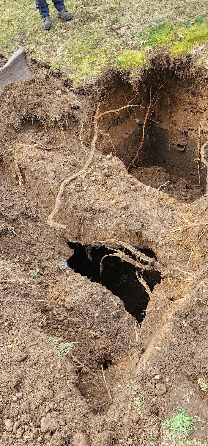 My Neighbor Had A Sink Hole In His Yard. It's Been Dug Up And There Are 3 Chambers. There Was A Cement Slab Over All The Chambers And At Least 6 Inch Walls All Around. One Of The Ceiling Slabs Gave Out And Exposed A Dry Empty Hole