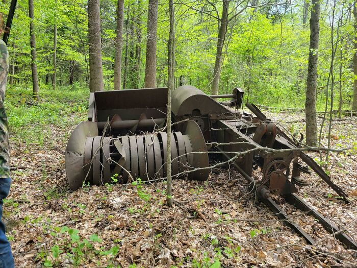 My Husband Found This While Hunting. It's Made Of Metal And Is A Little Bit Bigger Than A Plow, At Least 10' Wide And 25' Long