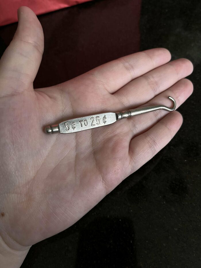 Small Metal Tool With Hook On End. Found With Some Old Keys And Jewelry