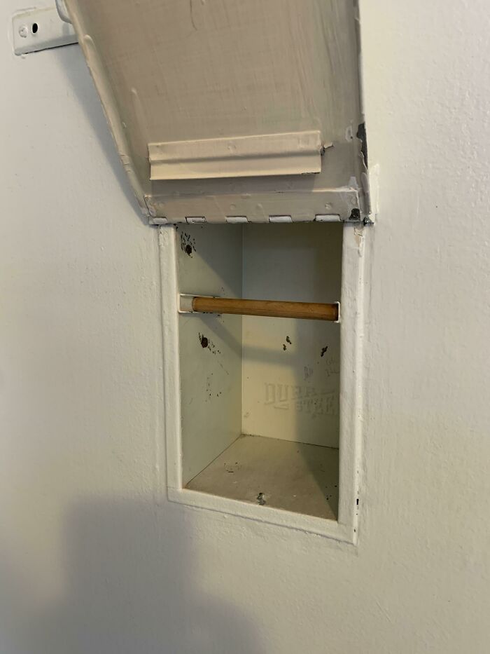 Recessed Kitchen Enclosure: What Is The Purpose Of This Recessed Enclosure In The Wall Of A 1935 House In Southern California? I Don't Have The Measurements, But I Think That It's About A Foot Or So Tall And Is About Five Feet Up On The Wall. There's A Hinged Door That Opens Upward, As Shown