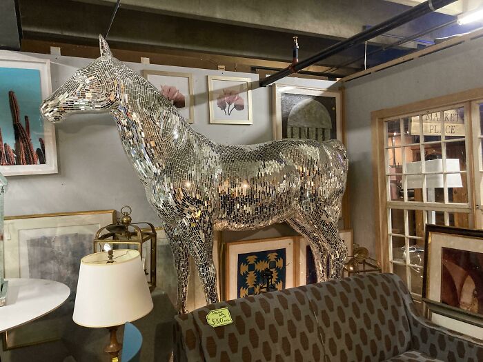 Life Sized Disco Mirror Horse