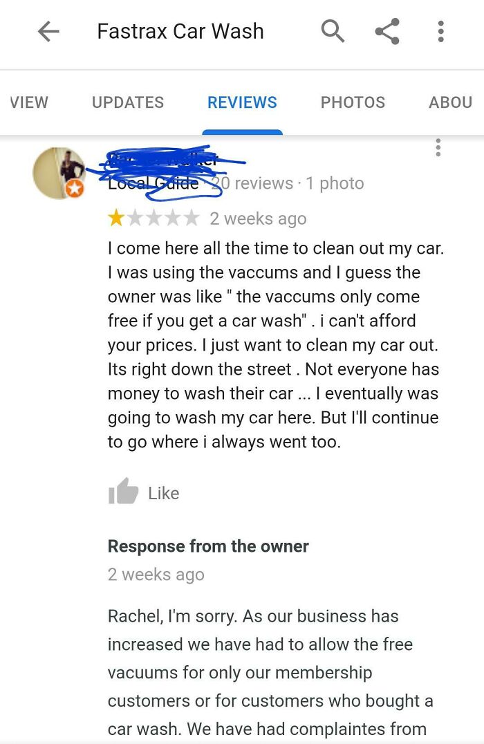 Cb Thinks She Deserves Free Use Of A Vacuum At An Automatic Carwash That Requires Paying For Exterior Wash. One Of The Few Bad Reviews Of This Place