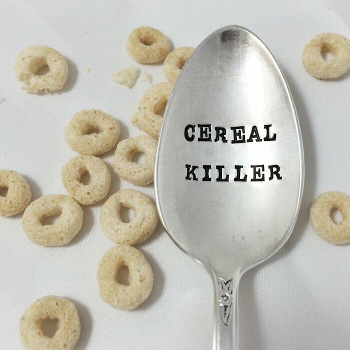 Spoon with “Cereal killer spoon” inscription 