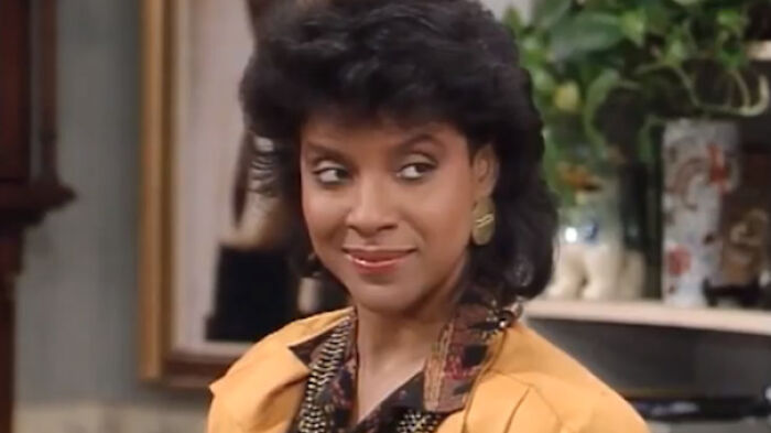 Claire Huxtable is looking sideways