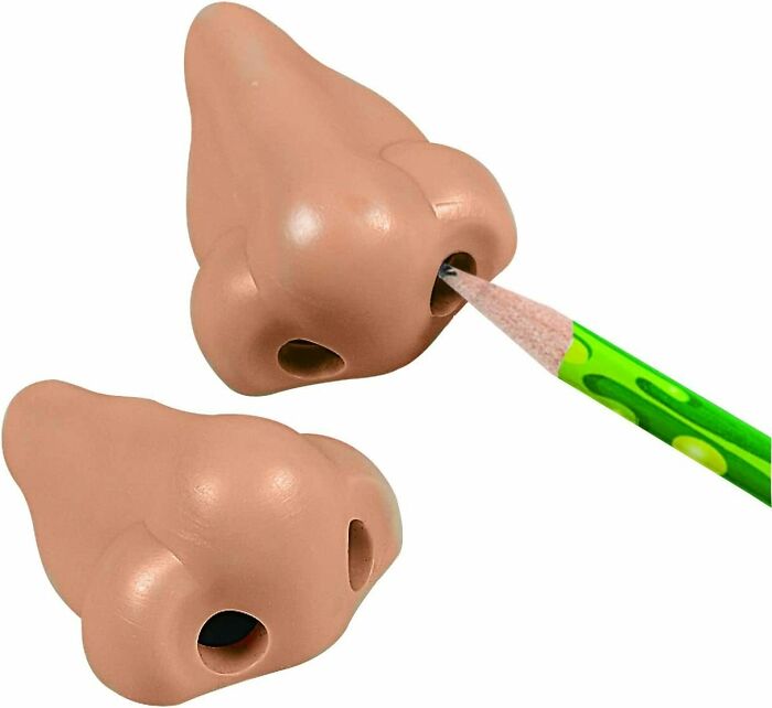 Nose shaped pencil sharpener