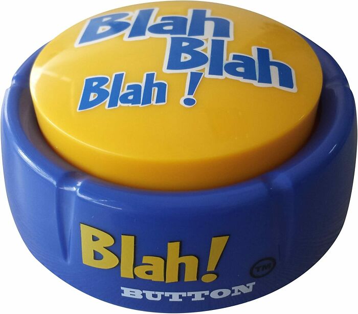 Blue and Yellow Talkie Toys Blah Button