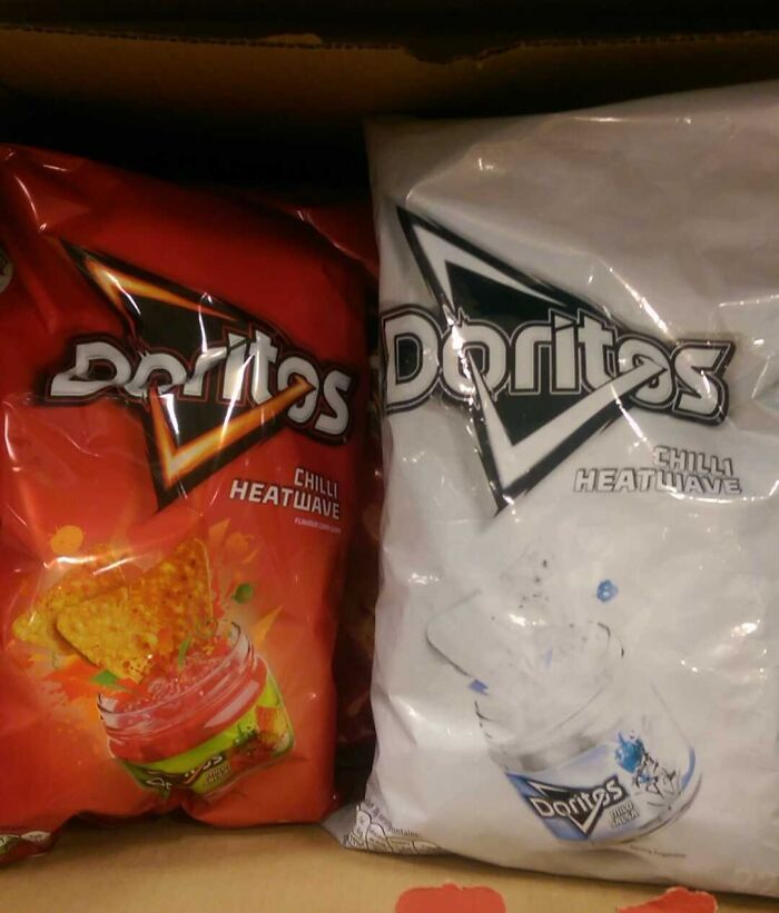 Doritos Bag Was Printed In Black And White