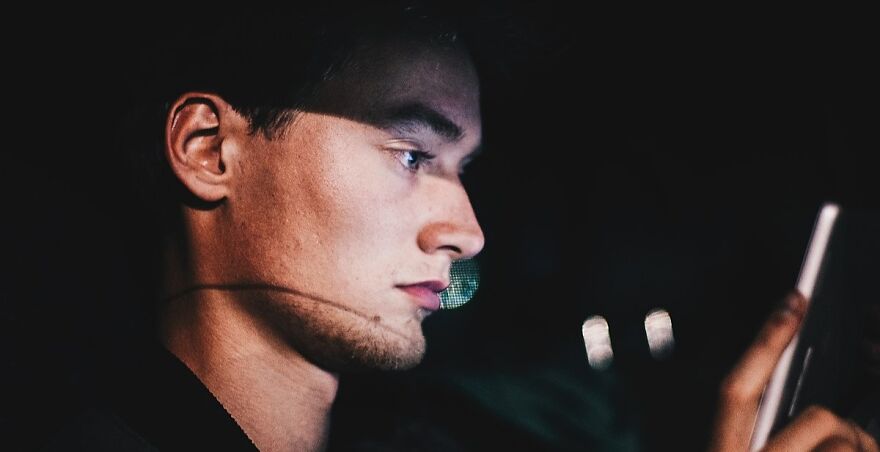 Man using phone during nighttime