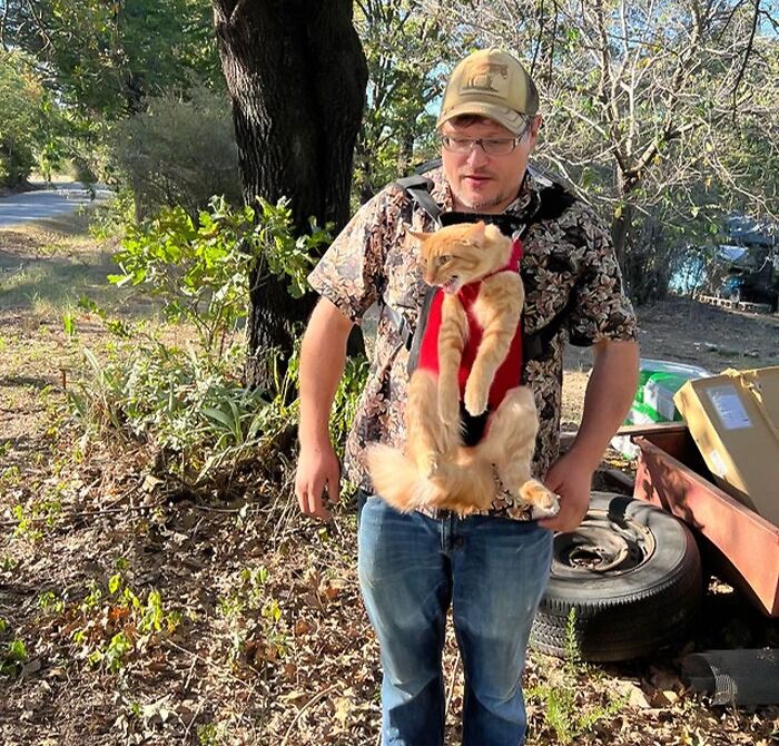 I Got A Cat Pouch For My Orange Cat!