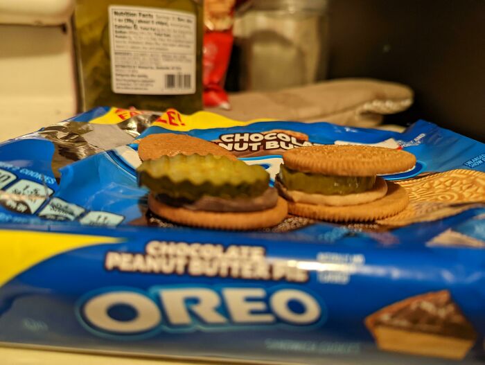 Oreo cookie with pickle