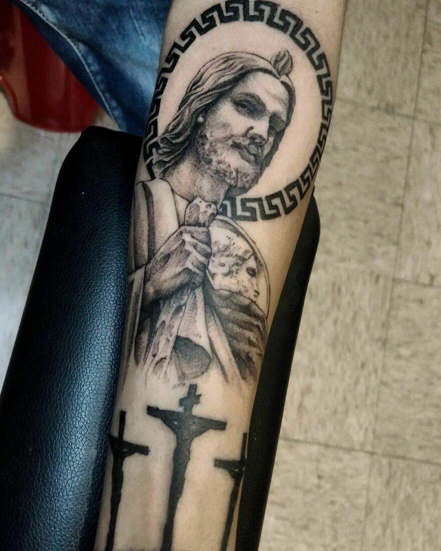 Religious San Juditas tattoo