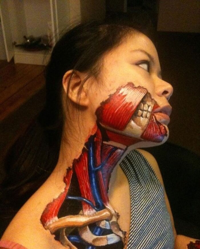 Facepainted To Show What Lies Beneath Her Skin