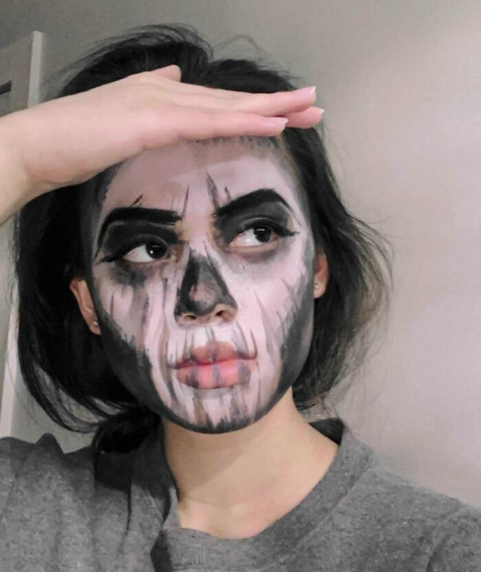 Procrastinating Studying For Finals By Doing Caveira Face Paint