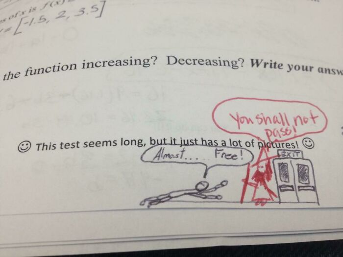 A Friend Of Mine Is Math Teacher Responds To A Doodle He Drew On His Test