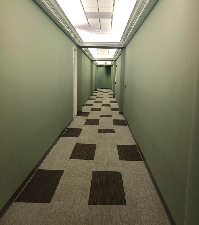 The Hallway To My Dentist Office Looks Like A Stanley Kubrick Scene