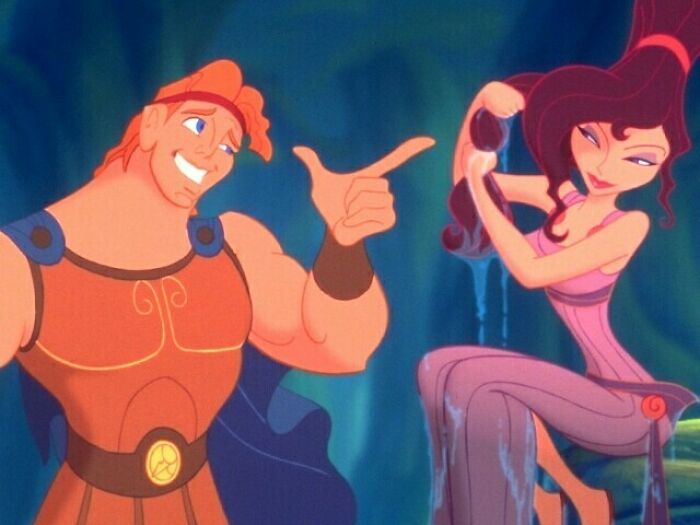 Hercules talking with Megara 