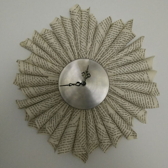 Wall clock made from paper cones
