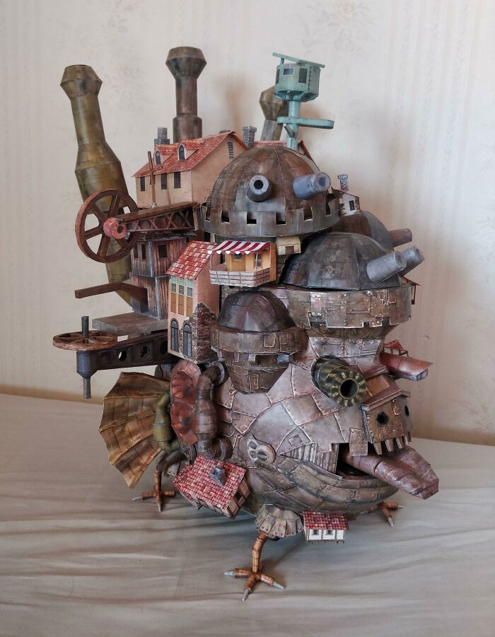 Howl's Moving Castle. First Model Made With Proper Tools, Technique And Paper Thicker Than Normal Printer Paper