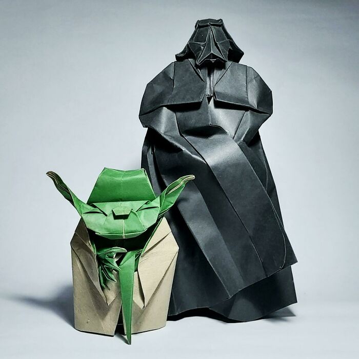 Master Yoda And Darth Vader Origami