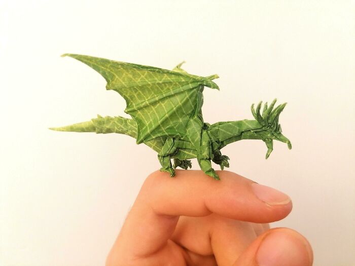 Ancient Dragon Designed By Satoshi Kamiya And Folded By Me, From One 20cm Square