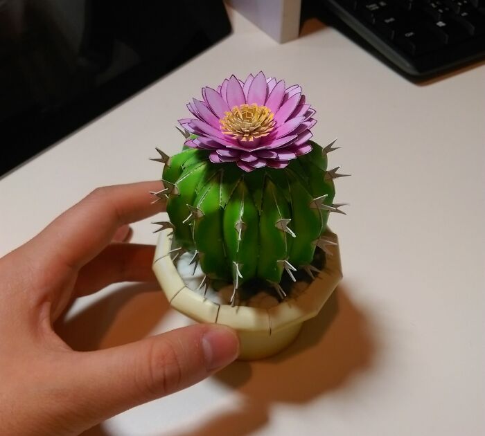 Made This Paper Cactus To Decorate My Work Desk! What Do You Think?