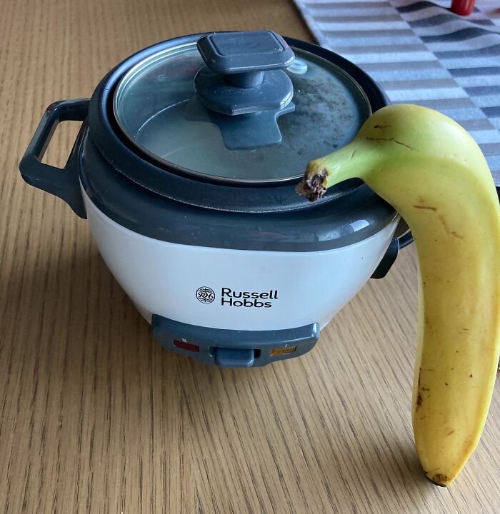 And This Is Why You Check The Size Of The Rice Cooker Before Hitting The Amazon Buy Button (Banana For Scale)