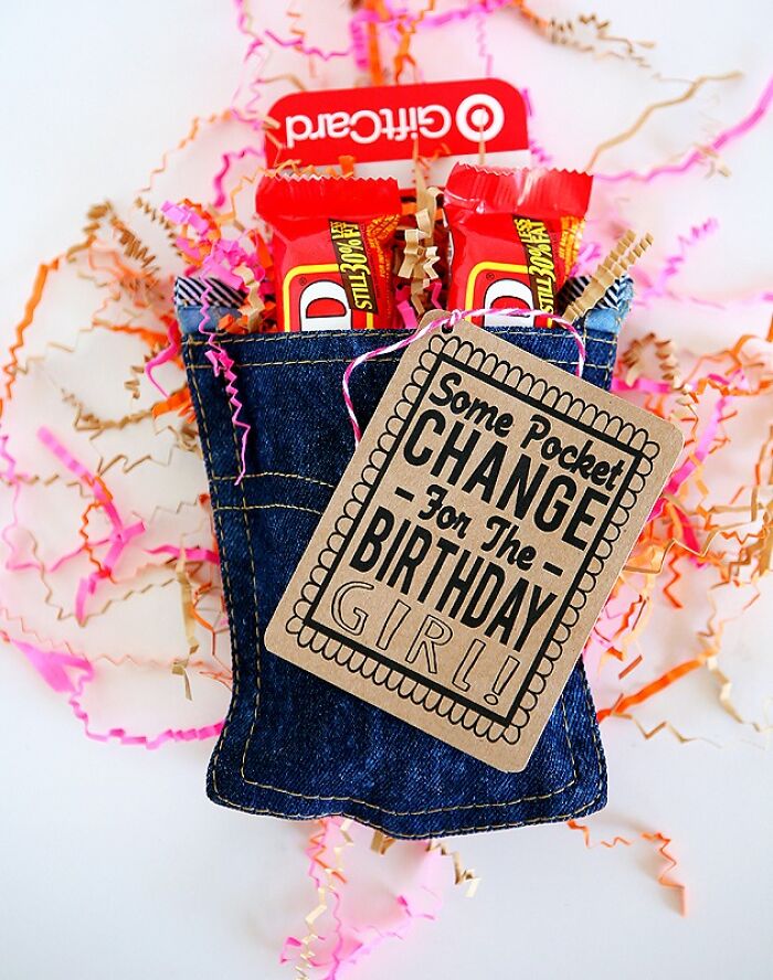 jeans pocket with sweets 