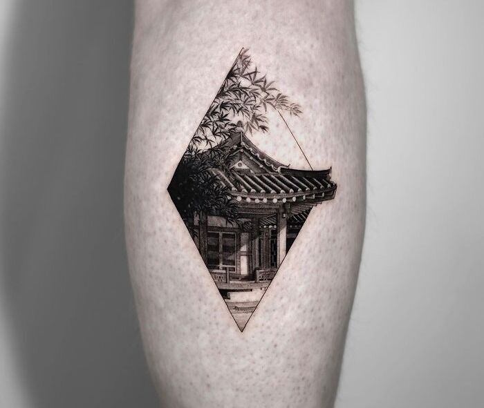 Hanok calf tattoo