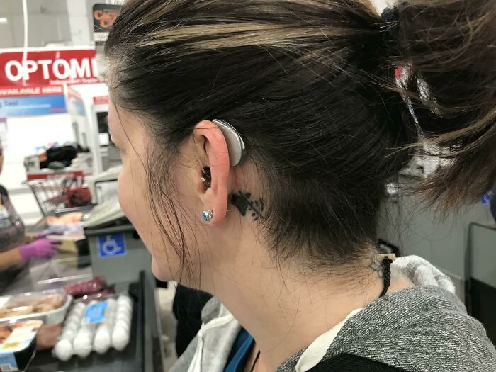 This Hearing Impaired Persons Tattoo Next To Her Hearing Aid