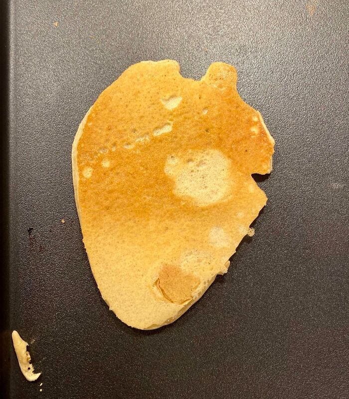 Unintentional Human Heart-Shaped Pancake I Made Today