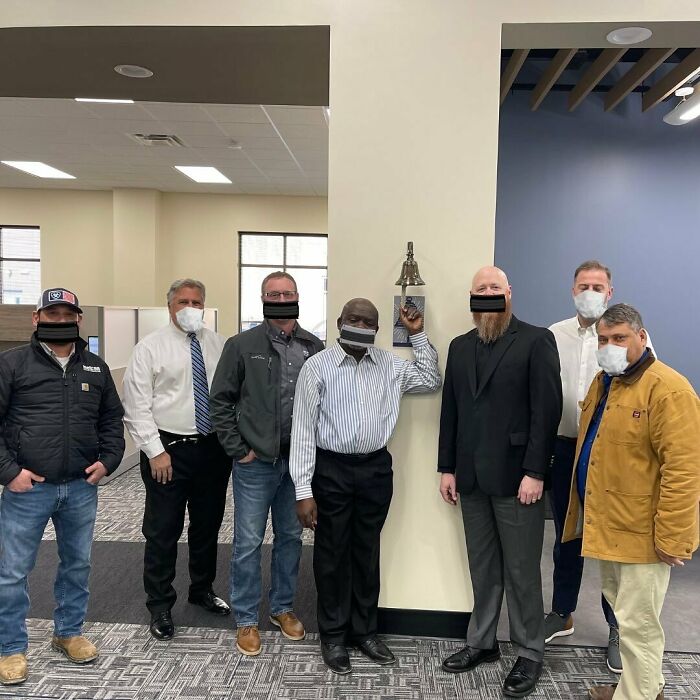 This Construction Company Photoshopped Masks On Their Employees In A Photo To Celebrate The Completion Of A New Dormitory Building At Uncsa