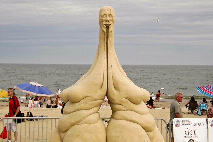Officially The Creepiest Sand Sculpture At Revere Beach