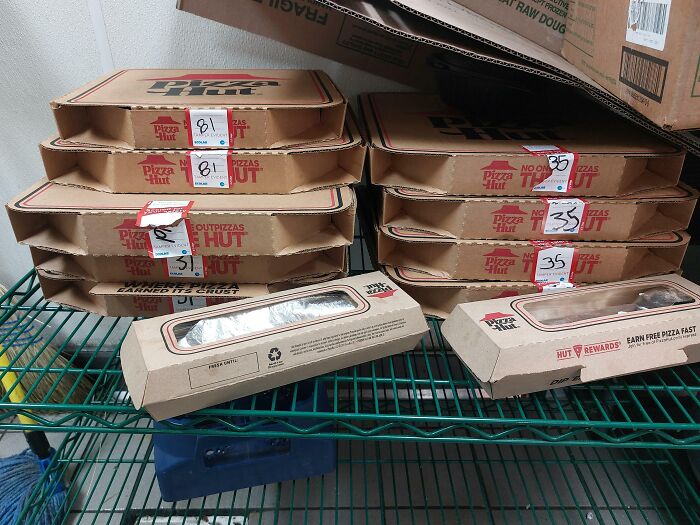 My Pizza Hut Was A Target Of Prank Orders Today. All Of This Food Now Has To Be Thrown Out