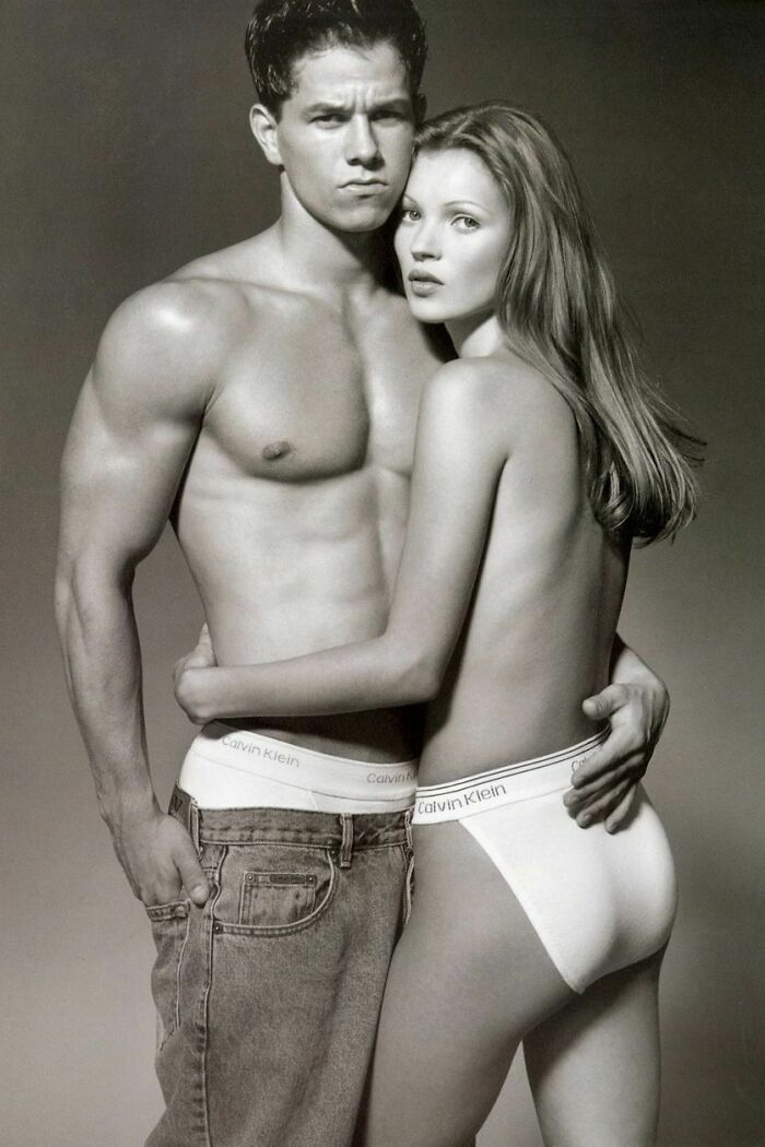 Calvin Klein Photoshoot With Kate Moss & Mark Wahlberg By Mario Sorrenti In 1993