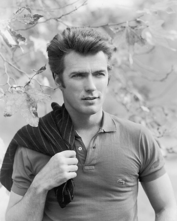 Clint Eastwood en una sesión de fotos de Lacoste en 1960