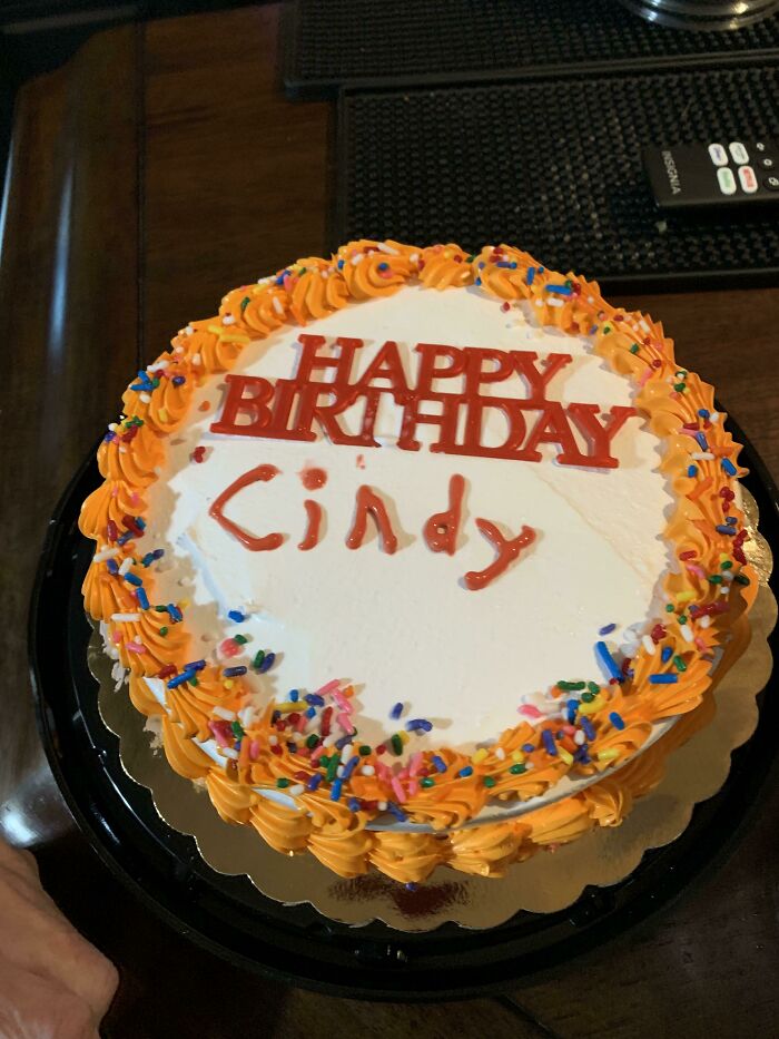 Neighbor Purchased Generic Birthday Cake For His Wife