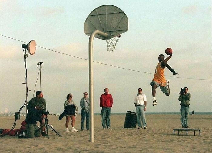 18-Year-Old Kobe Bryant During His First Adidas Photoshoot As A Laker At Will Rogers State Beach. 1996