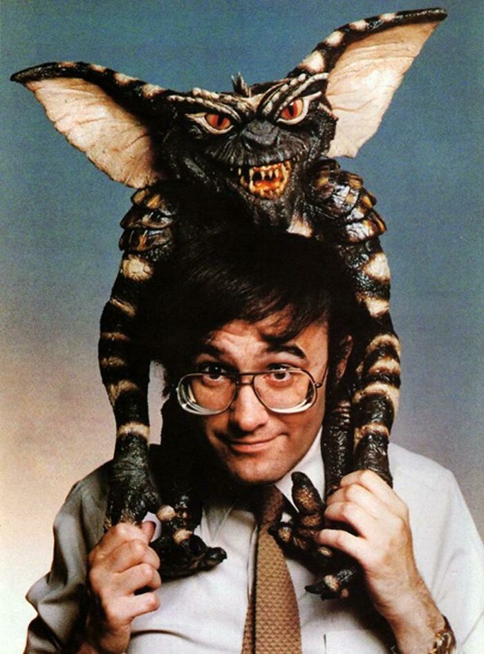 Director Joe Dante Doing A Photoshoot For Gremlins, 1984