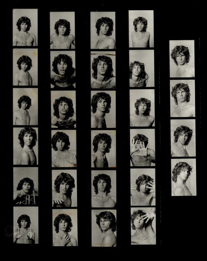 Contact Sheet Of Jim Morrison's "Young Lion" Photoshoot (Joel Brodksy) 1967