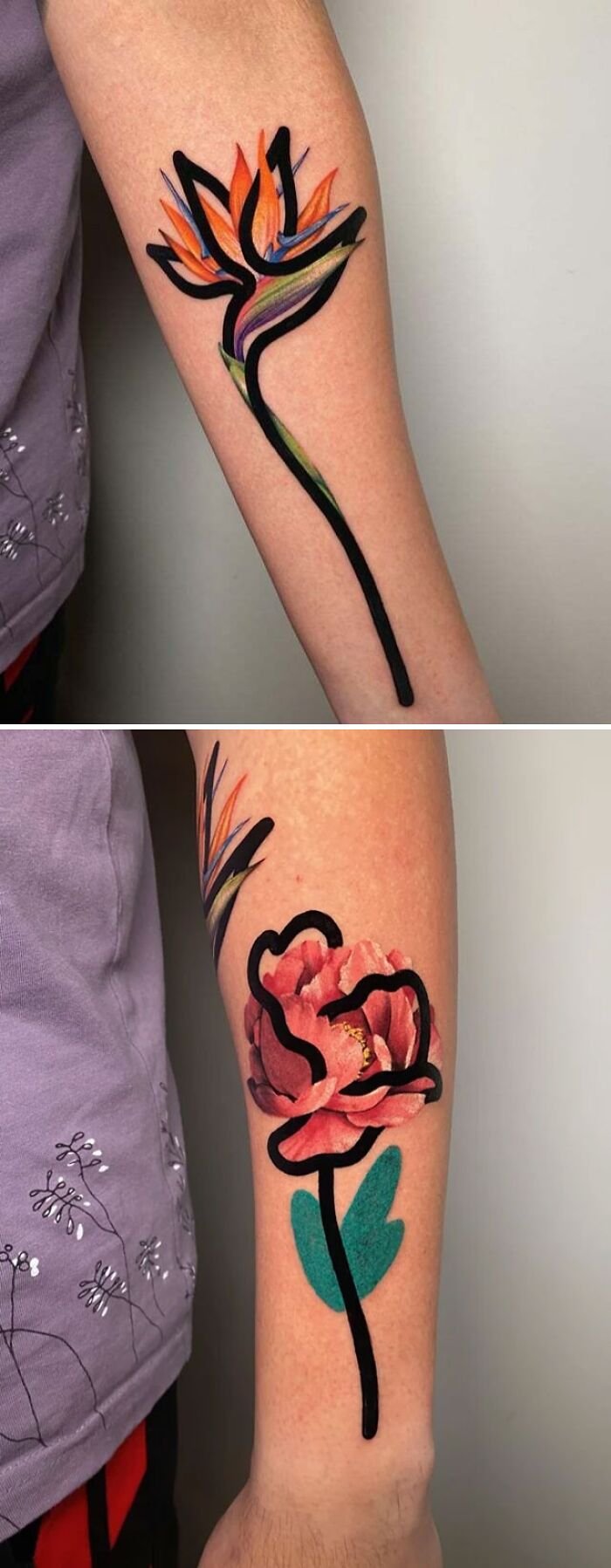 Bird of paradise hand tattoo