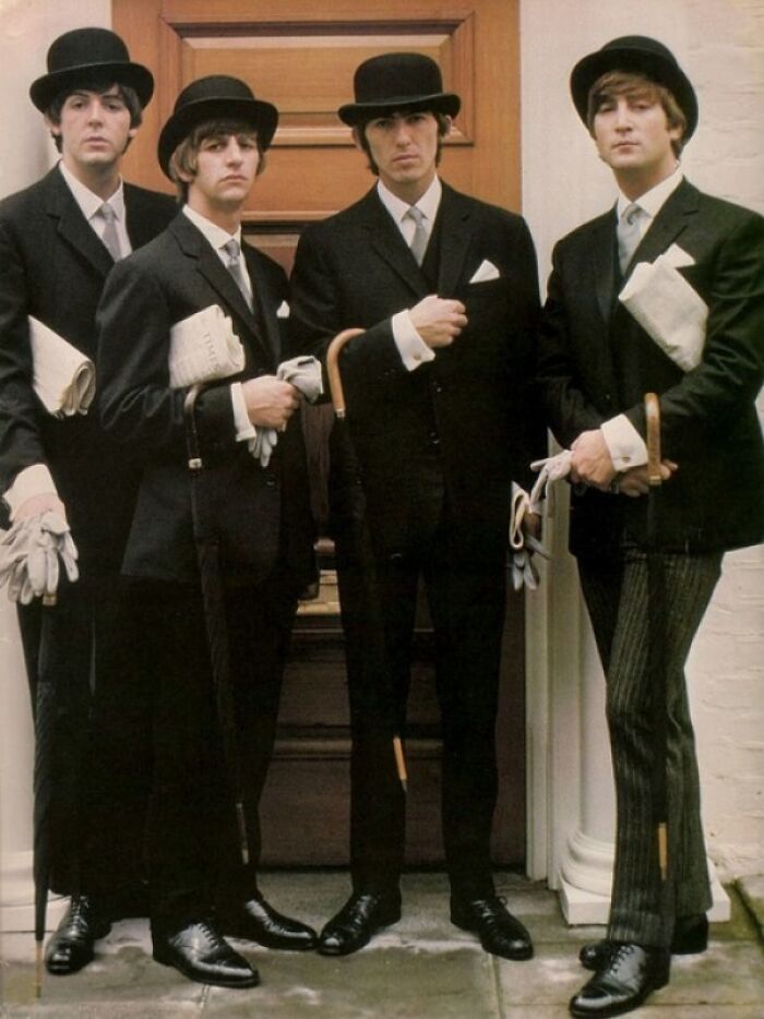 Los Beatles en una sesión de fotos para el "Saturday Evening Post" (1964)