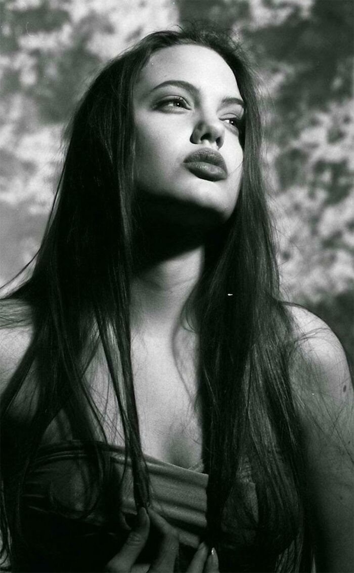 Angelina Jolie At Her First Photoshoot In 1990